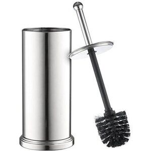 Toilet Bowl Brush with Holder Chrome Bathroom Scrubber Cleaner Tall Toilet Brush
